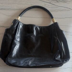 Badgley Mischka Black Leather Shoulder Bag